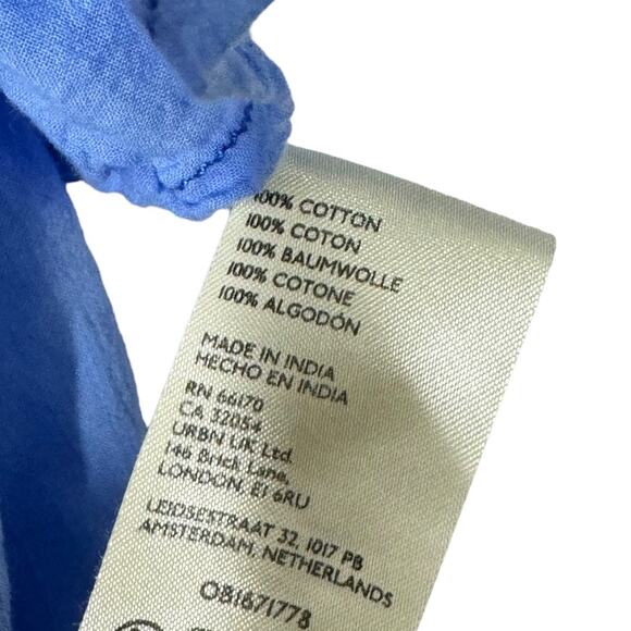 Free People Float Away Button Tee Top XS Blue Vista Oversized Swing Casual Boho - Picture 6 of 8